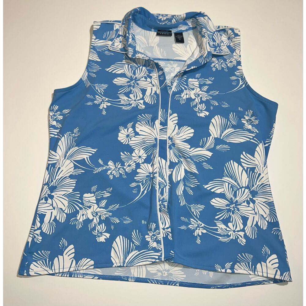 IZOD women’s x-tra dry sleeveless blue & white top - Picture 9 of 12